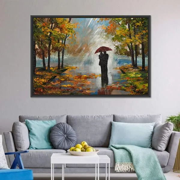 Couple In The Forest Canvas Wall Art