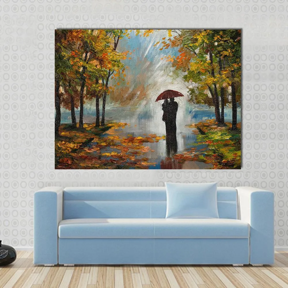 Couple In The Forest Canvas Wall Art