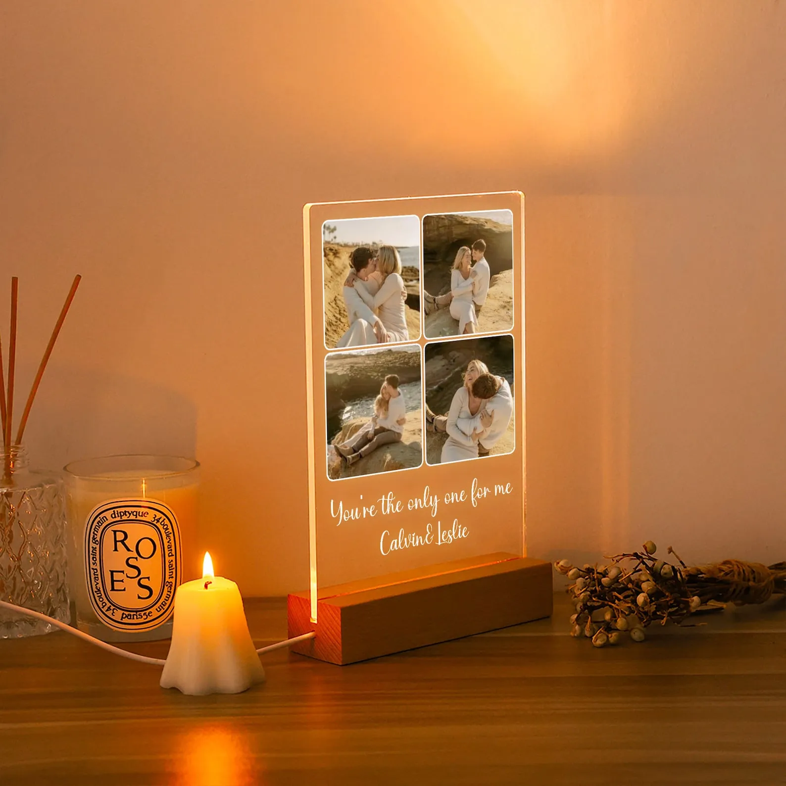 Couple's Custom Photo Acrylic Lamp