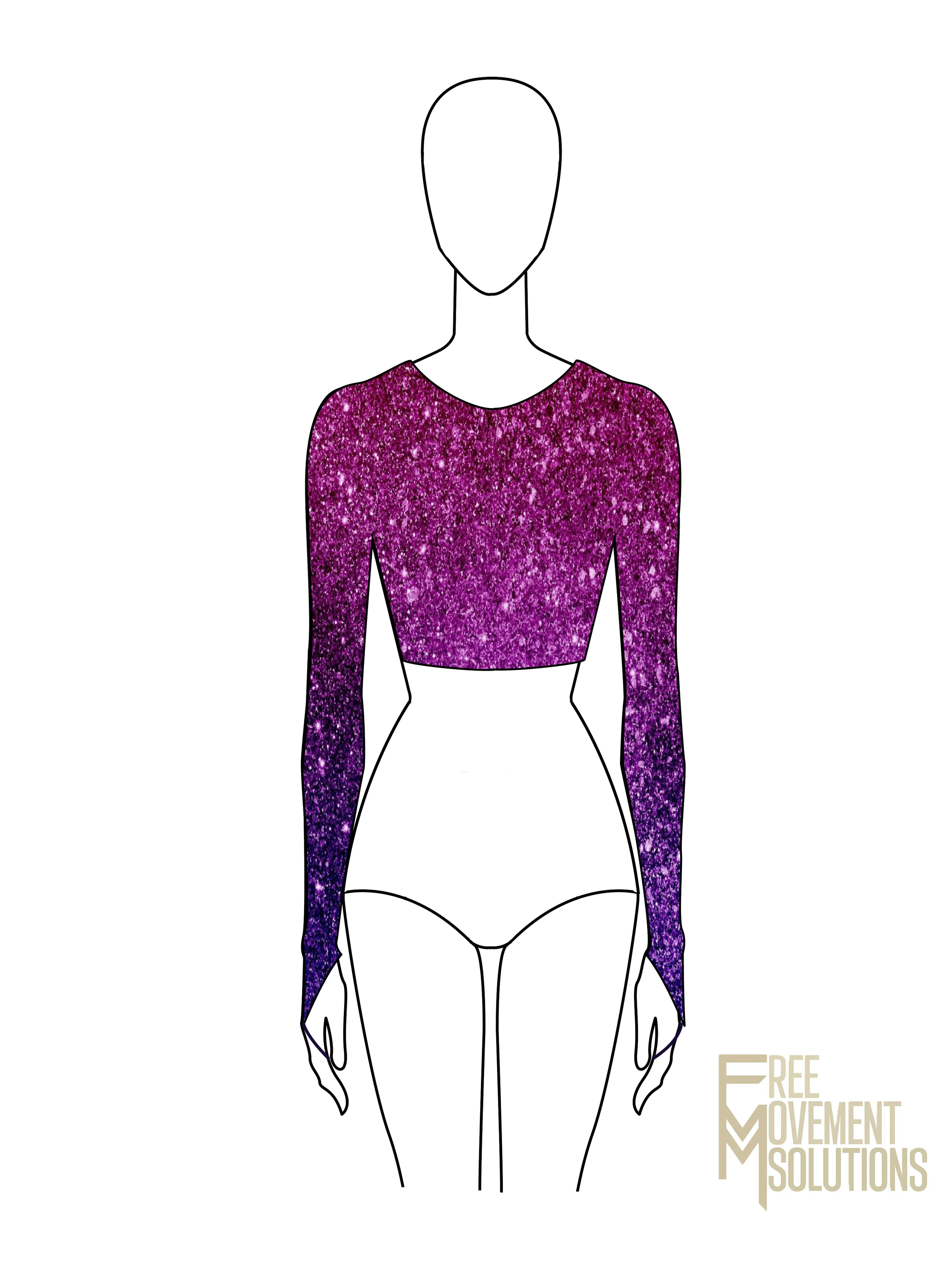 Couture Long Sleeve Crop Top