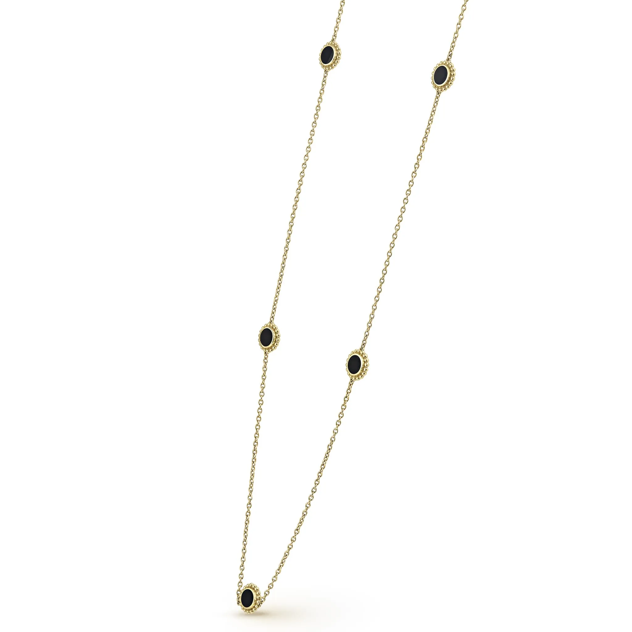 Covet Seven Station Round Onyx Necklace