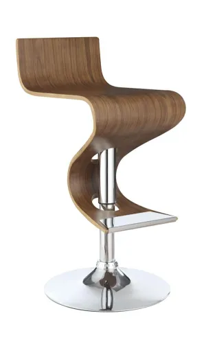 Covina Adjustable Bar Stool Walnut and Chrome