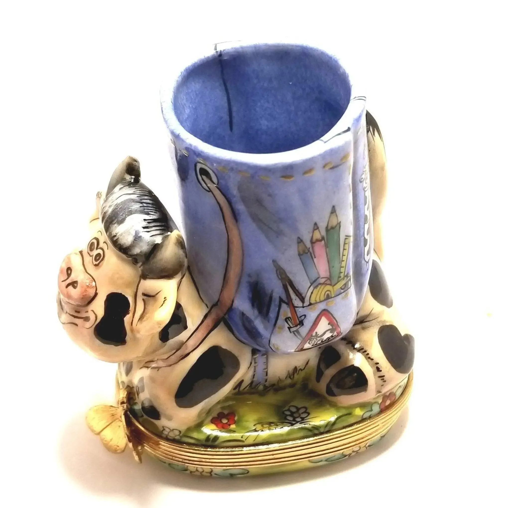 Cow Vase Pencil Holder Well Detailed