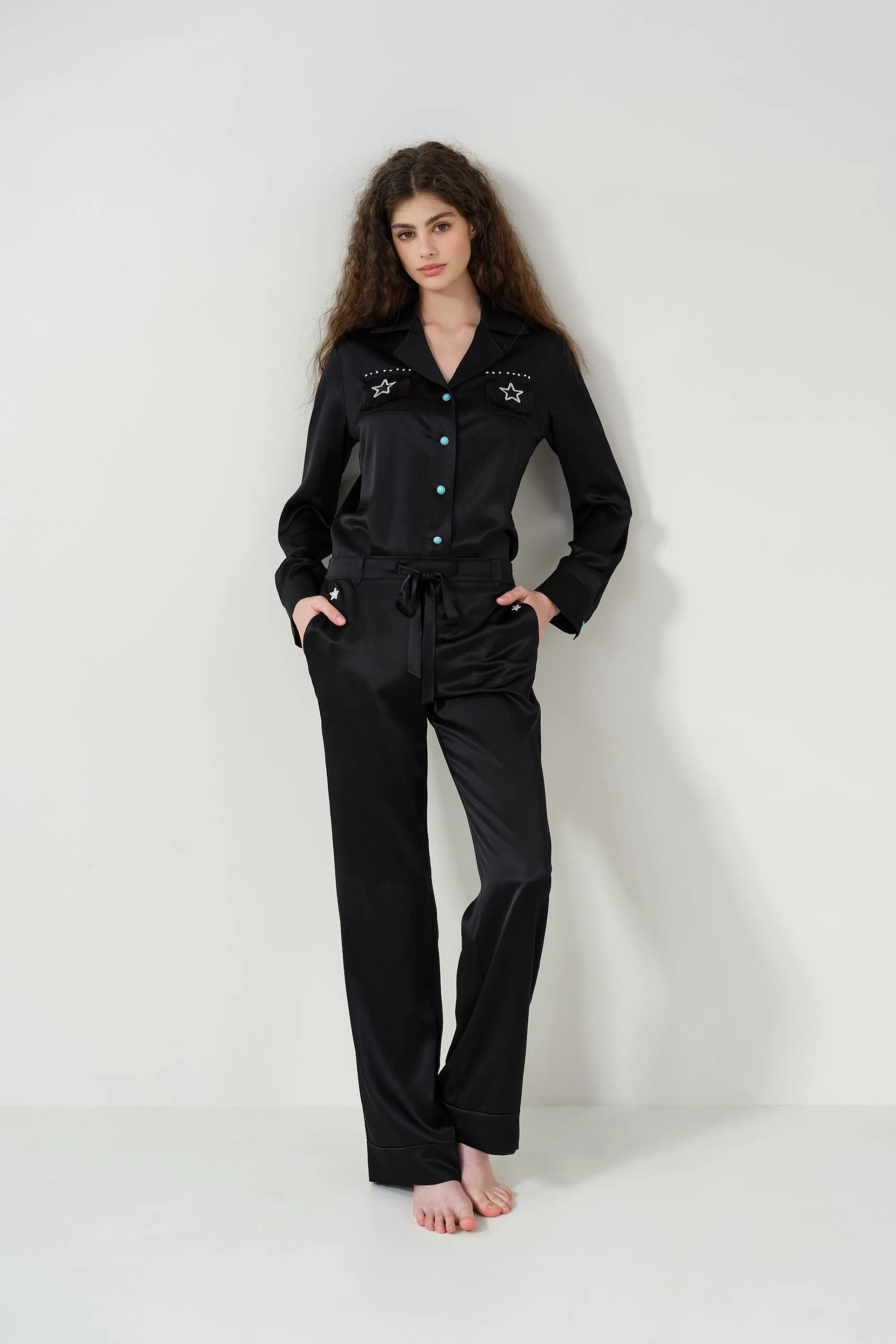 Cowboy Collection Star Fringe Silk Pyjama Set