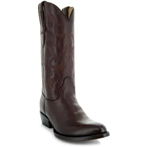 Cowboy Dress Boots | Mens Classic Round-Toe Boots (H7001-Brown)