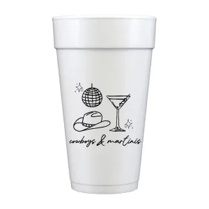 Cowboys & Martini’s Sleeve of Foam Cups - Set of 10 Cups