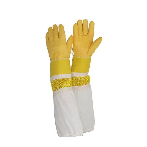 Cowhide heavy Duty Beekeeping glove with Cuff and Ventilated sleeve