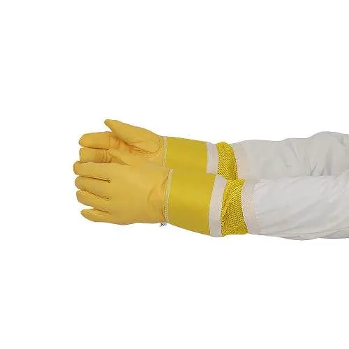 Cowhide heavy Duty Beekeeping glove with Cuff and Ventilated sleeve