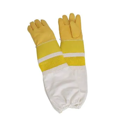 Cowhide heavy Duty Beekeeping glove with Cuff and Ventilated sleeve