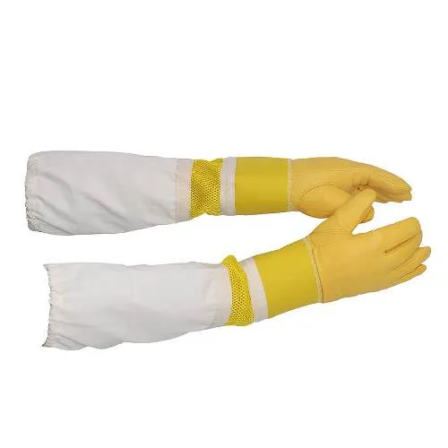 Cowhide heavy Duty Beekeeping glove with Cuff and Ventilated sleeve