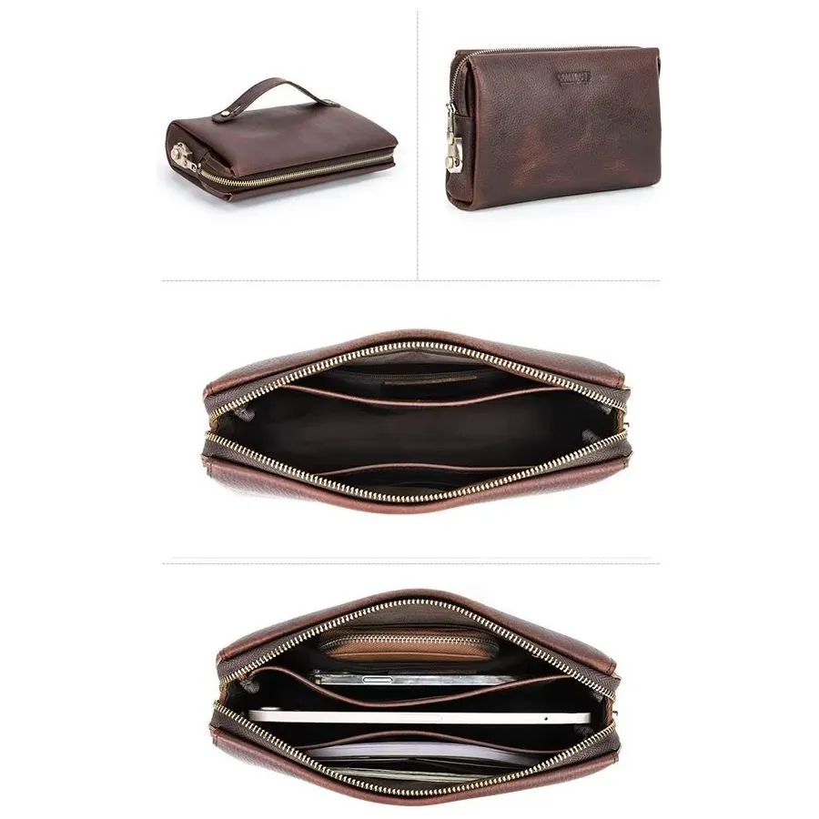 CowLuxe Stylish Leather Men's Organizer Bag