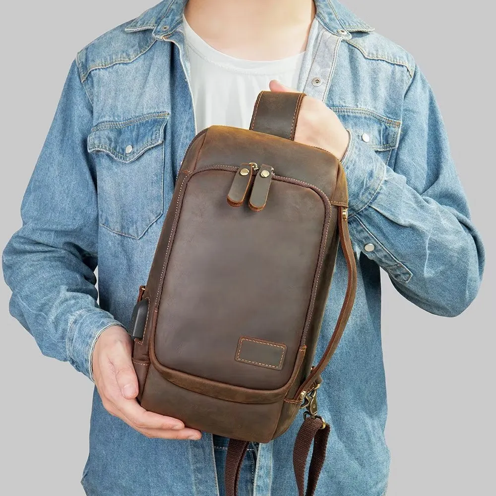 CowLuxe Vintage Chest Bag Stylish Backpack