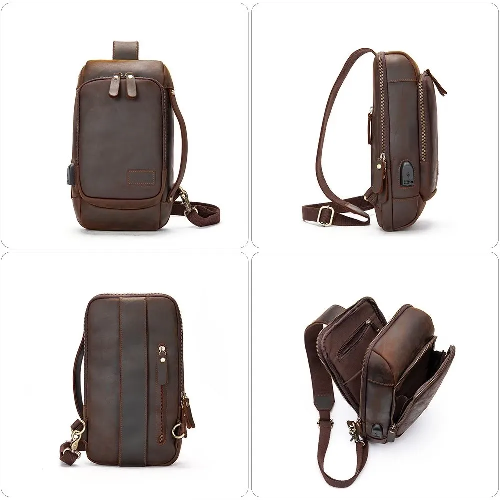 CowLuxe Vintage Chest Bag Stylish Backpack