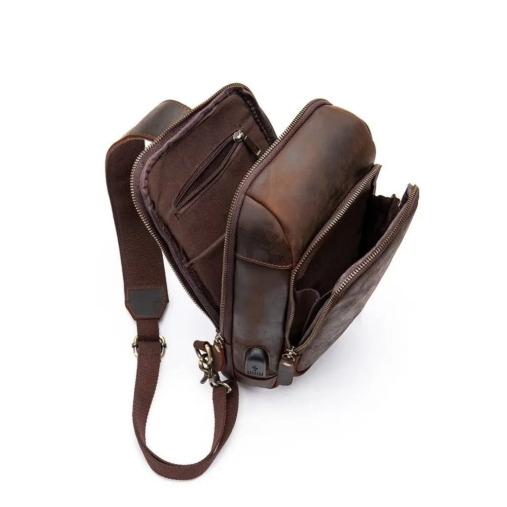 CowLuxe Vintage Chest Bag Stylish Backpack