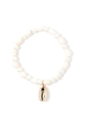 Cowrie Shell Beaded Stretch Bracelet