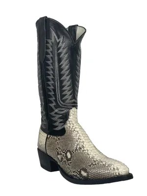 Cowtown Natural Python Round Toe Western Boots