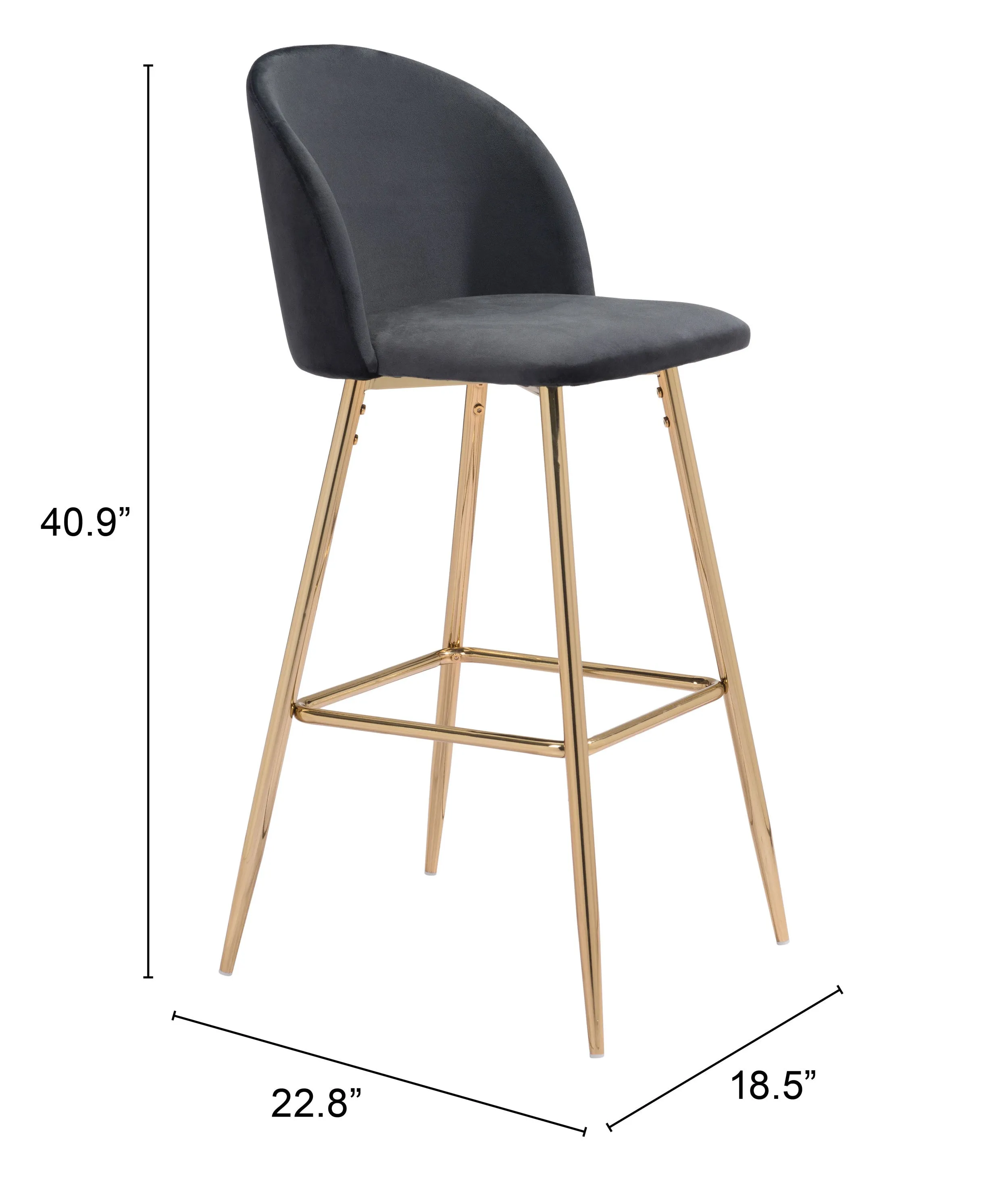 Cozy Barstool Black & Gold