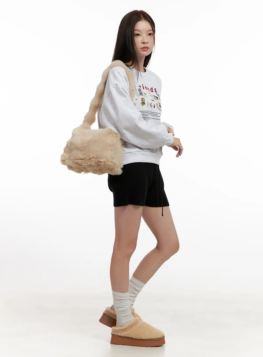 Cozy Drawstring Knit Shorts ON422