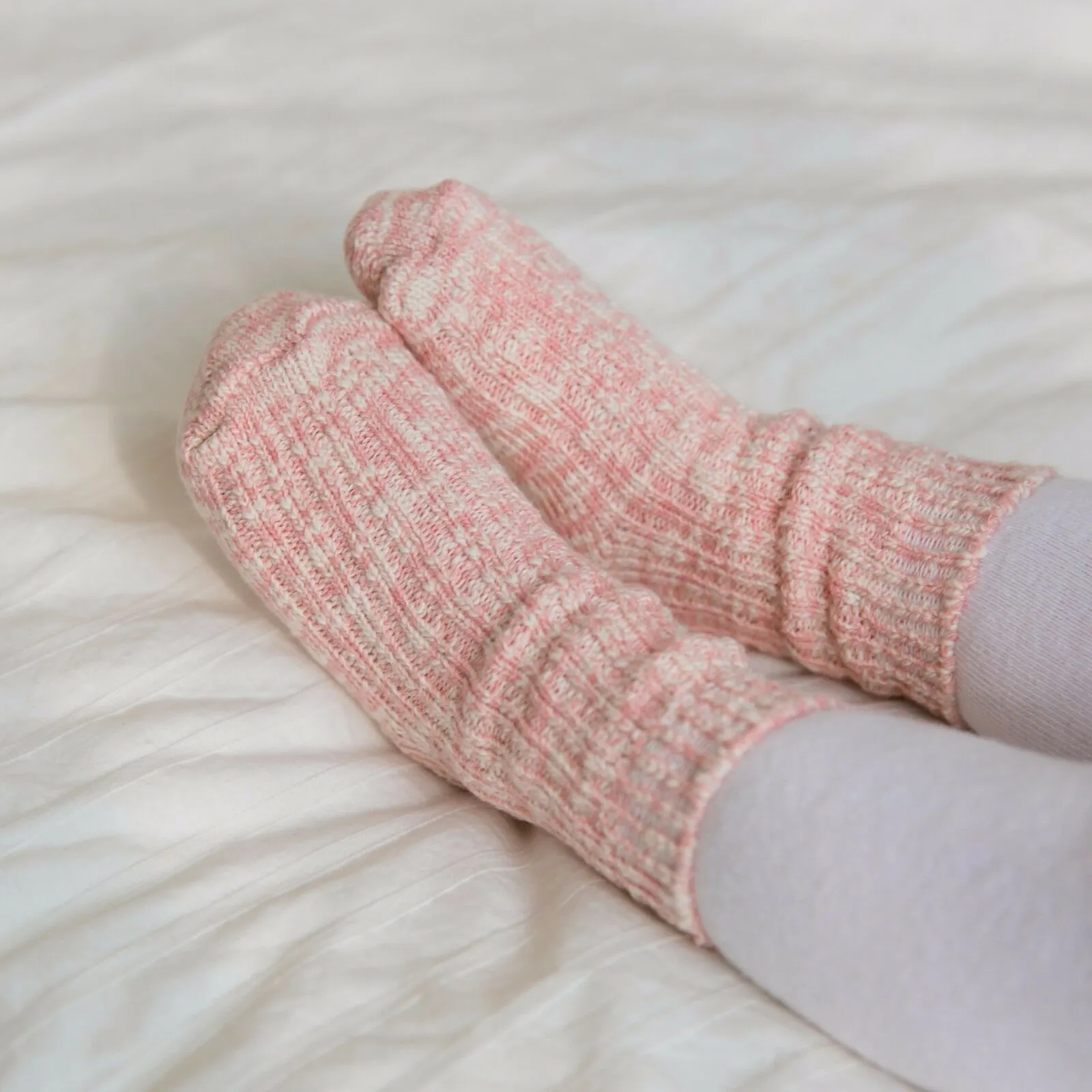 Cozy Ribbed Socks (Pink/Beige/Grey)