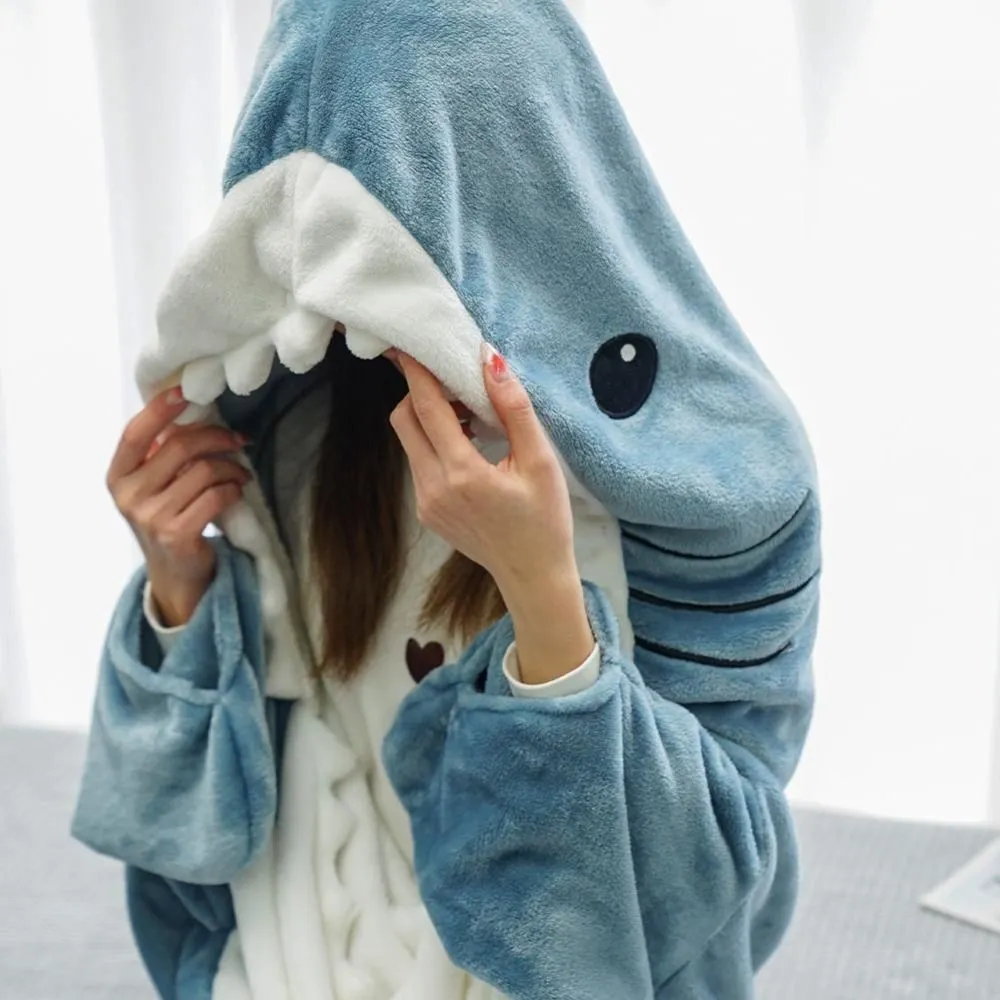 Cozy Sharkie™: Cozy Shark Hoodie Blanket For Adults