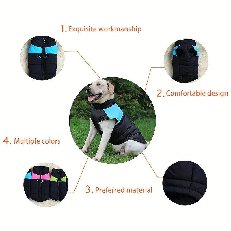 Cozy Winter Dog Vest with D Ring for Walks