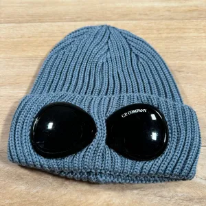 C.P. Company Extra Fine Merino Wool Goggle Beanie in Flint Stone