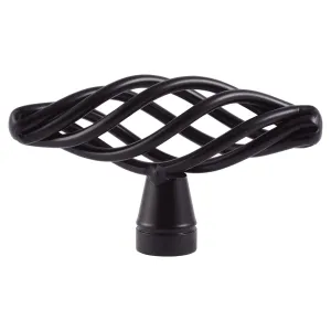 CP3855-MB   Matte Black Berkshire Birdcage Cabinet Knob