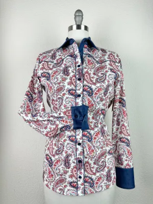 CR Western Pro Navy and Red Paisley - FINAL SALE