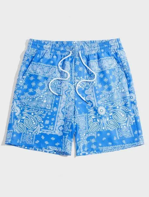 CR717 Unisex Bandana Print Shorts