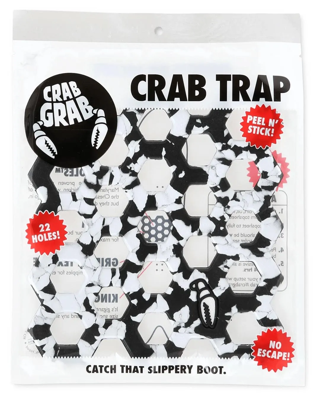 Crab Trap Snow Traction Pad - Black/White Swirl