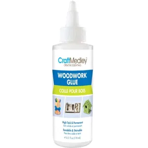 CRAFT MEDLEY GLUE:4OZ WOODWORK GLUE HIGH TACK SANDABLE/STAIN