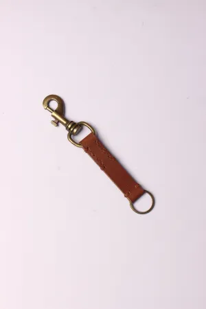 Craftsman's Touch: Genuine Leather Keyring with Elegant Side Stitching