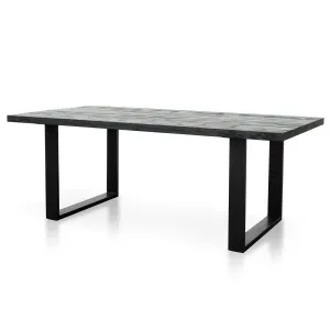 Craig 2m Reclaimed Wood Dining Table - Black