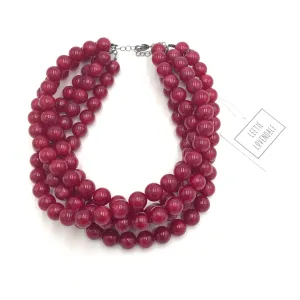 Cranberry Aura Glow Sylvie Necklace