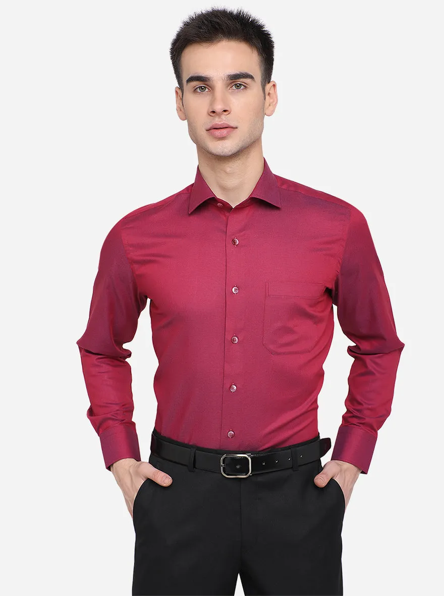 Cranberry Dobby Slim Fit Formal Shirt | Metal