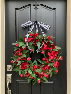 Cranberry Peony Wreath