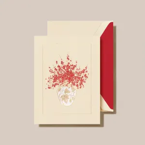 Crane Boxed Holiday Cards - Pepperberry in Vase