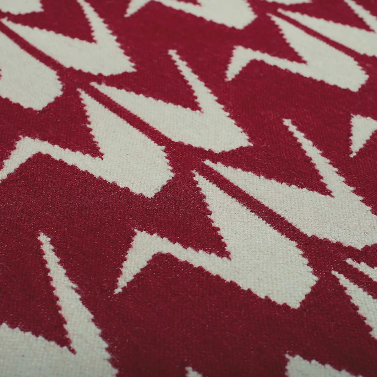 Crane Flatweave Rug - Maroon and Grey