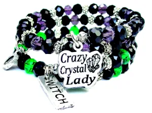 Crazy Crystal Lady and Witch 2 piece beaded bracelets gift set