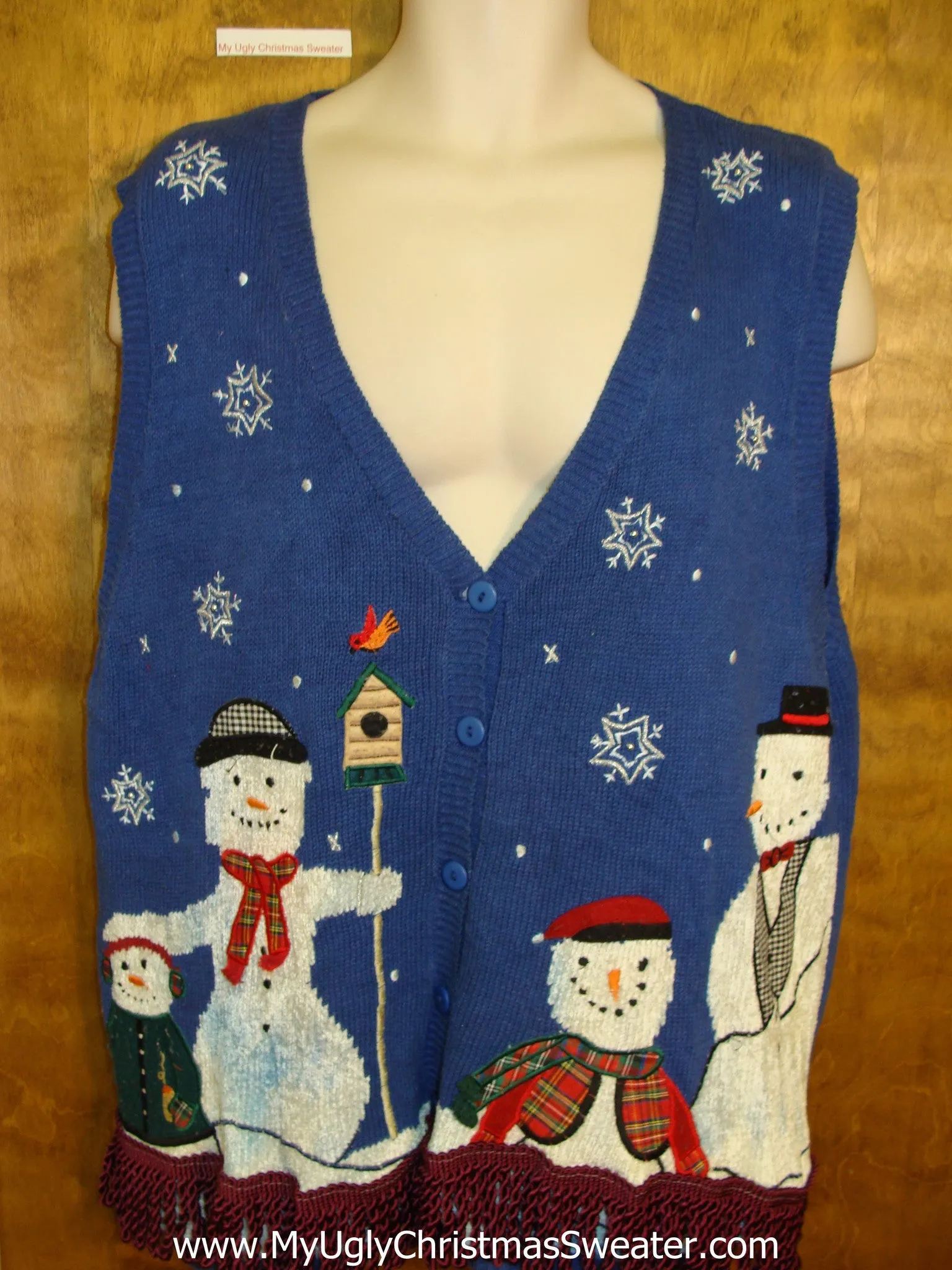 Crazy Snowmen Ugly Christmas Sweater Vest