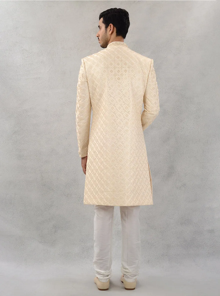 Cream & Gold Sherwani | Azania