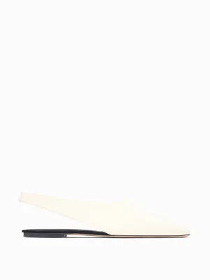 Cream Atlas slingback flats