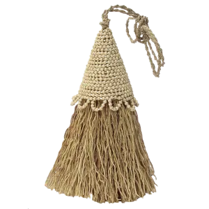 Cream Beaded Vetiver Tassel