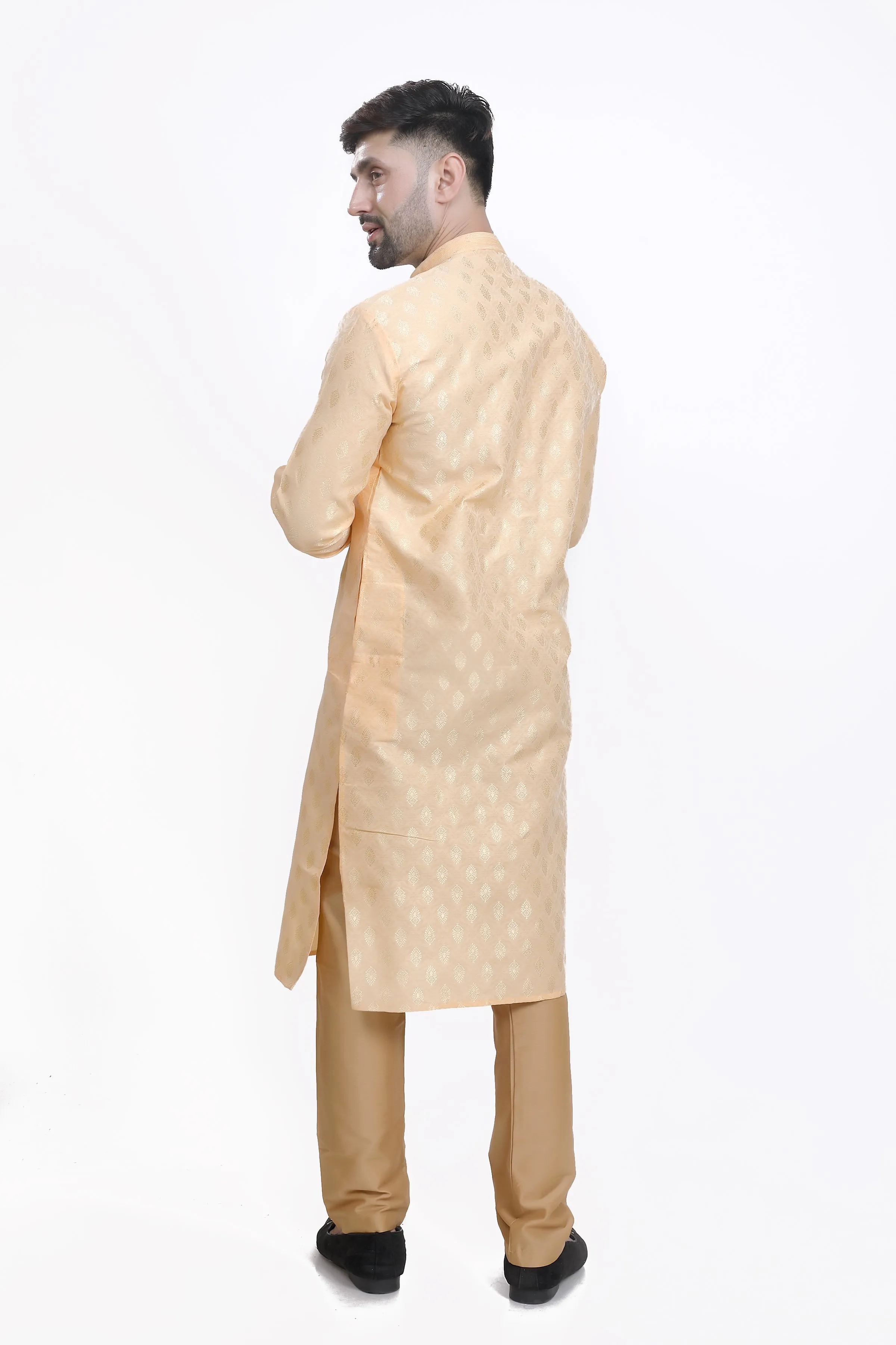 Cream mens kurta pyjama set