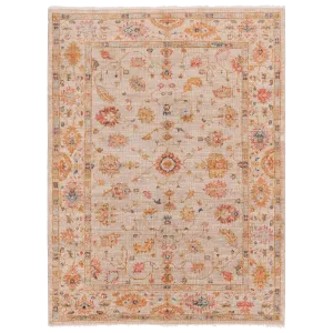 Cream Oushak Angora Wool Rug - 5'2" x 6'8"