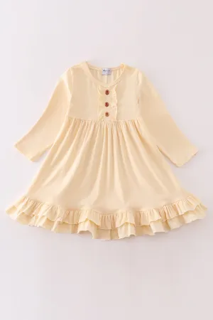 Cream ruffle girl dress