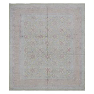 Cream Traditional Wool Silk Blend Rug - 8'1" x 10'