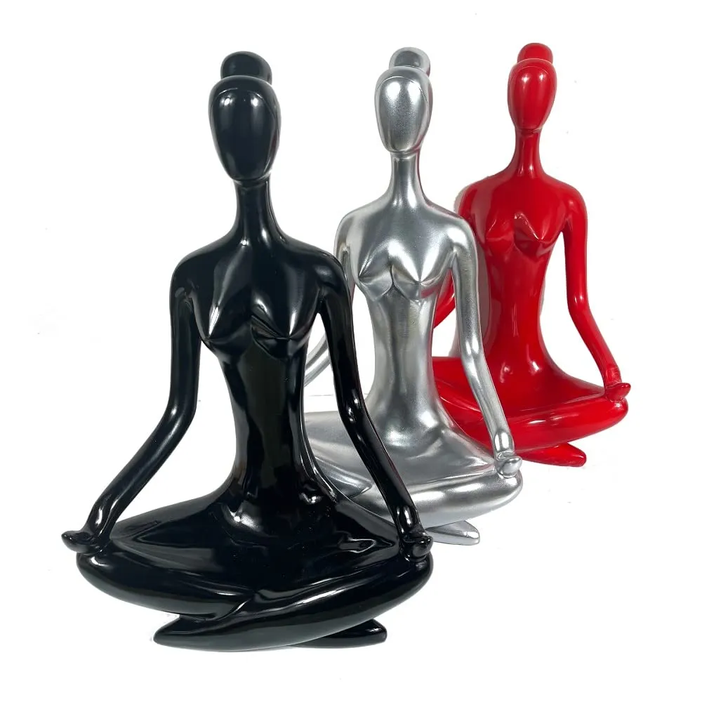 Creative and Abstract Beauty Yoga Figures and Figurines,Yoga Girl/Woman Statues Sculptures Modern Home Desktop Decoration 13.8" inches Tall