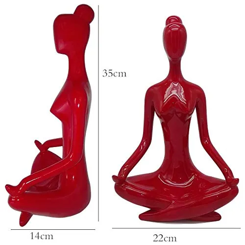 Creative and Abstract Beauty Yoga Figures and Figurines,Yoga Girl/Woman Statues Sculptures Modern Home Desktop Decoration 13.8" inches Tall