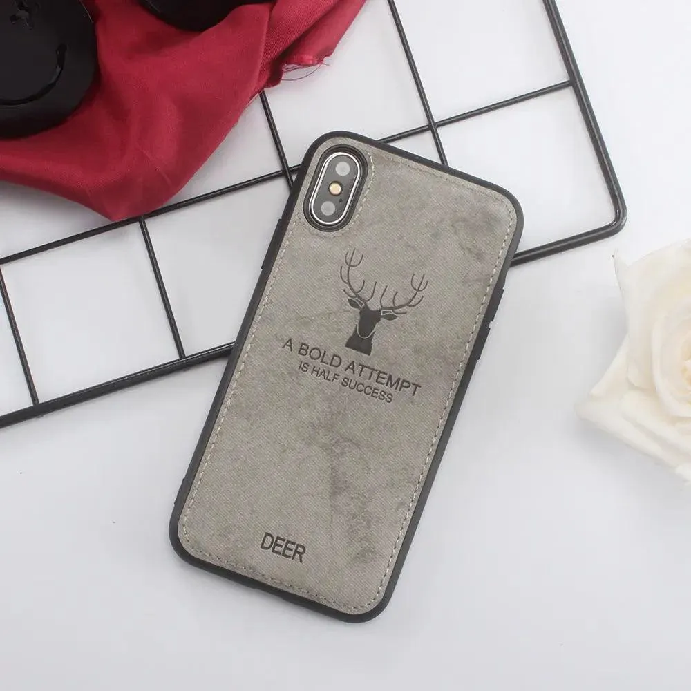 Creative Elk Head Cloth Pattern Mobile Phone Case